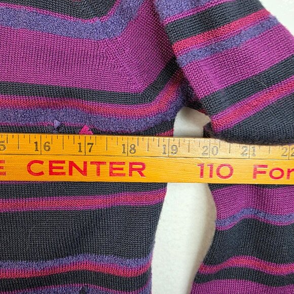 Koret Small Wool Blend Floral Embroidered Cardigan Y2K Purple Vintage Deadstock - Picture 7 of 8